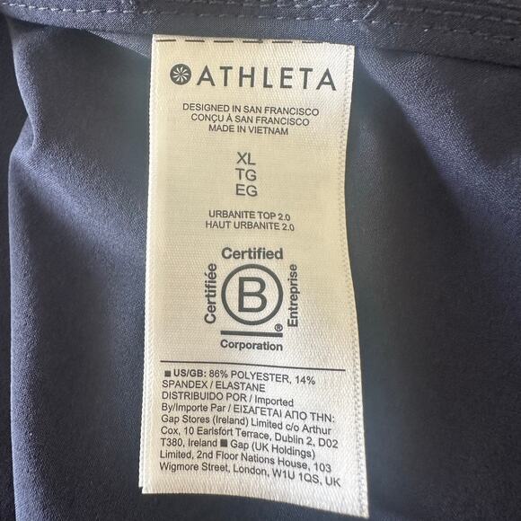 Athleta Urbanite Top Button Down Navy UPF 50 XL - Picture 6 of 8